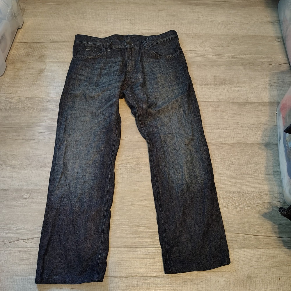 Hugo Boss Maine1 Mens Dark Wash Indigo Straight Leg Denim Jeans 34x30 50254732